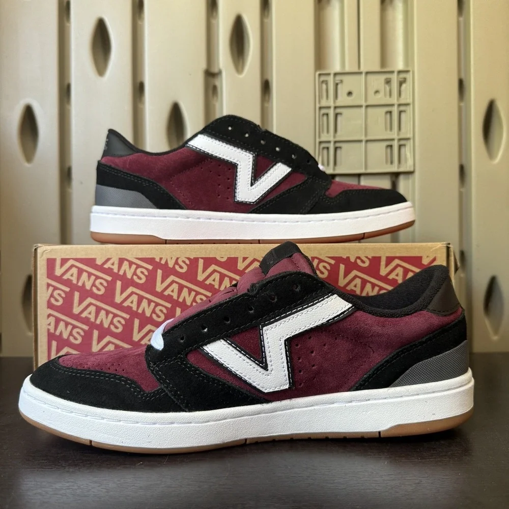 Vans Lowland 2.0 Skate Sneakers Shoes Red Black Men's Size 9.5 - VN000D6R2Q1